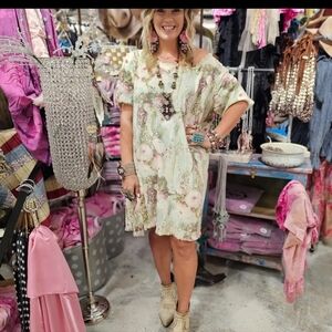 RB19 Butterfly Linen Shirt Dress